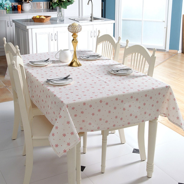Linen Cotton Tablecloth Red Snowflakes Pattern Table Cloth Wedding Banquet Washable Table Cover Textiles, Size:90x90cm(Small Snowflake)