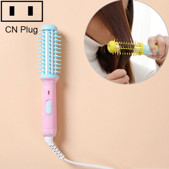 20W Mini Straightening Curling Iron Set Cute Flat Irons Travel Hair Tools, CN Plug(blue pink)