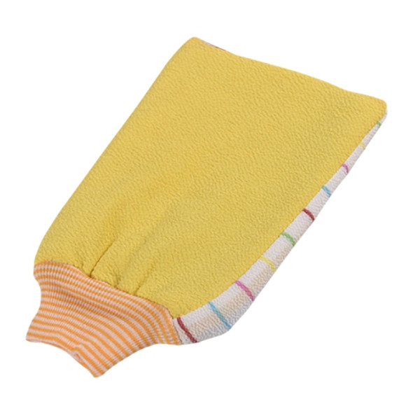 Thick Double-sided Bath Towel Bath Gloves(Yellow)