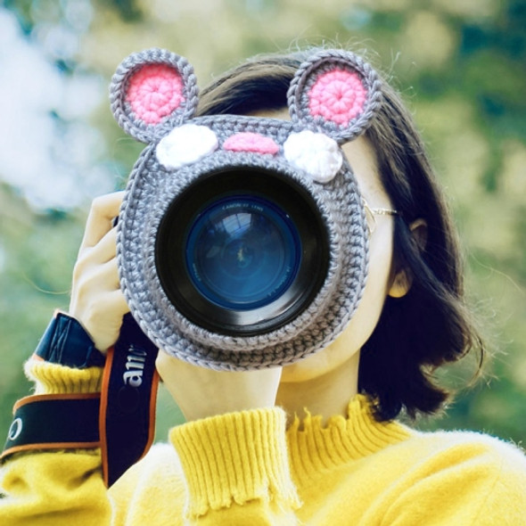 Hand-knitted Wool Camera Lens Animal Decoration Ring Baby Photo Guide Props(Mouse)