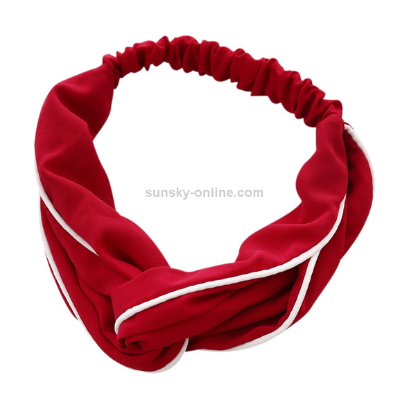 3 PCS Cross Shaped Headbands Striped Women Accessories Fashion Lovely Headwear(Wine red)