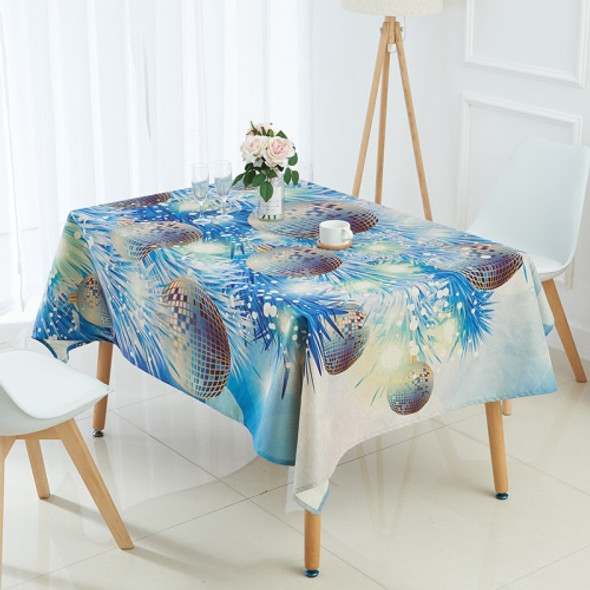 Household Encrypted Linen Waterproof Tablecloth, Size:90x90cm(Blue)