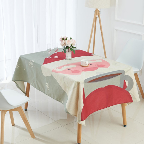 Household Encrypted Linen Waterproof Tablecloth, Size:90x90cm(Santa Claus)