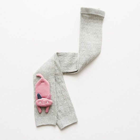 Spring Children Pantyhose Embroidery Cartoon Baby Leggings, Size:S(TK015 Grey)