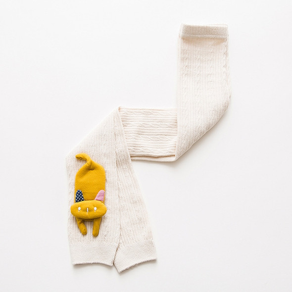 Spring Children Pantyhose Embroidery Cartoon Baby Leggings, Size:S(TK015 White)
