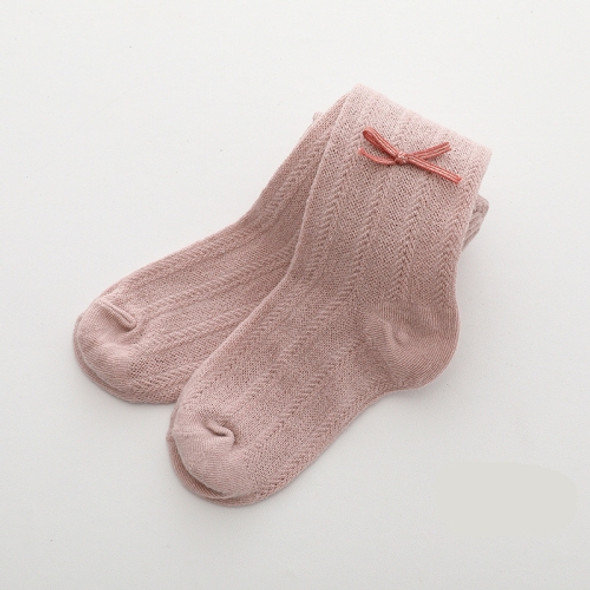 Children Baby Thin Bow Leggings Tight Pantyhose, Size:15/17(Dark pink)