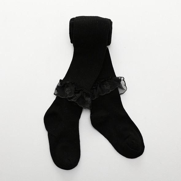 Baby Lace Leggings Children Dance Socks Tight Pantyhose, Size:XL(Black)