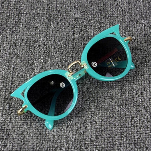 2 PCS Fashion Baby Girls and Boys Cat Eyes Sunglasses Anti-UV Sunglasses(Green)