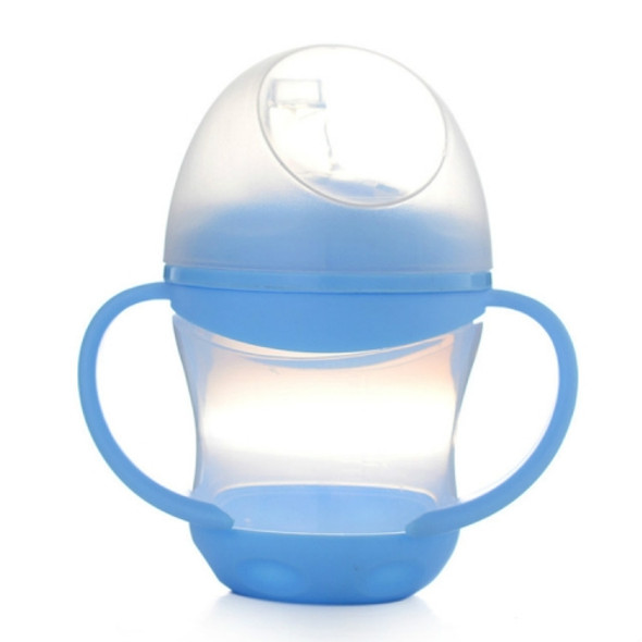 Baby Learn Drinking Bottle Silicone 160ml  Infant Water Milk Juice Min Cup Children Sippy Training Cups With Two Handles(Blue)