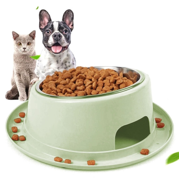 Safe Non-toxic Non-slip Stainless Steel Cat and Dog Bowl Pet Supplies(Green)