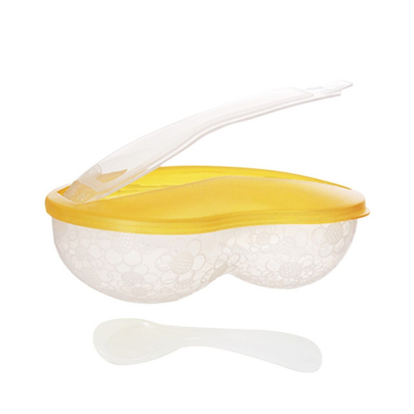Baby Food Dishes  Grinding Tool Food Bowls(Transparent yellow)
