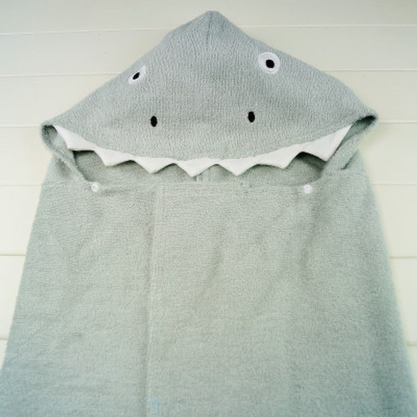 Baby Bath Towel Cotton Hooded Towel One Piece Solid Lion Kids Towel Hooded Blanket Infant Stuff(Shark)