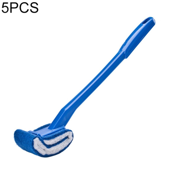 5 PCS No Dead Corner Soft Bristles Disposable Toilet Brush(Blue)