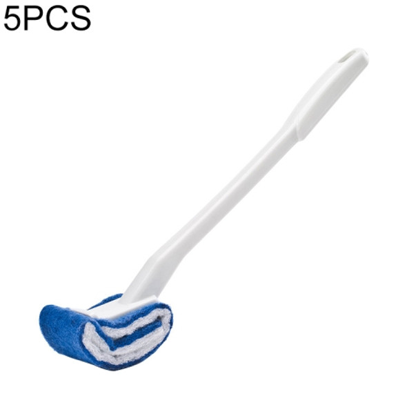 5 PCS No Dead Corner Soft Bristles Disposable Toilet Brush(White)