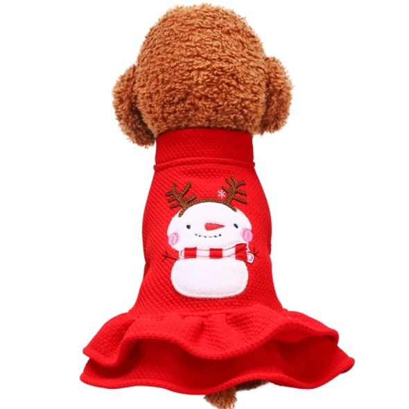 Christmas Cute Snowman Pet Dress Dog Clothes(XL)