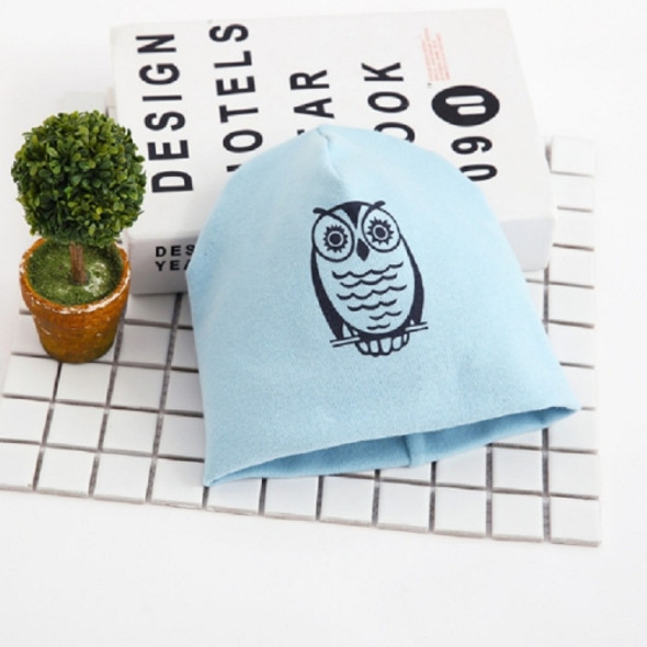 Cartoon Owl Pattern Baby Pullover Hat Knitted Warm Hat, Size:M (Light Blue)