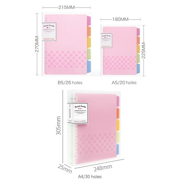 Loose-leaf Notebook Rainbow Cookie Daily Plan Personal Diary Notebook, Size:A5(Pink)