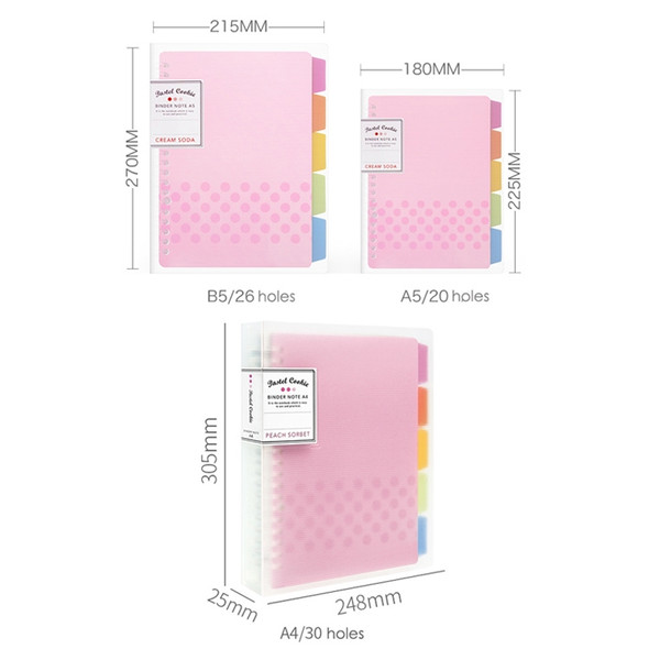 Loose-leaf Notebook Rainbow Cookie Daily Plan Personal Diary Notebook, Size:B5(Pink)