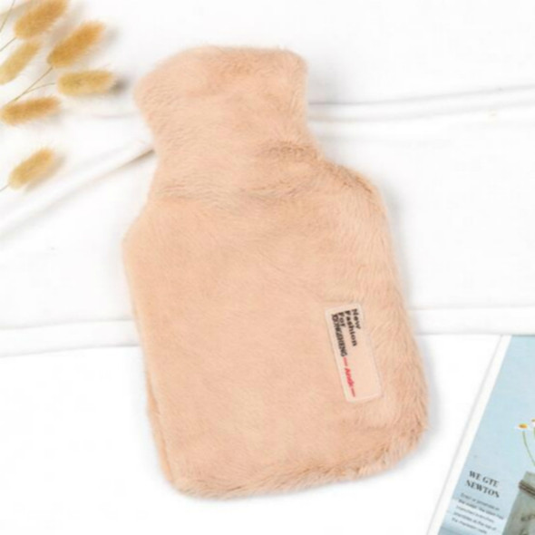 Simple Fashion Portable Water Injection Hot Water Bag Hand Warmer(Apricot)