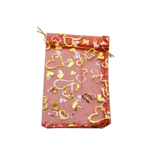 100 PCS Gift Pouches Bag Organza Bags Jewelry Candy Packaging Bags, Size:10x12cm(Red)