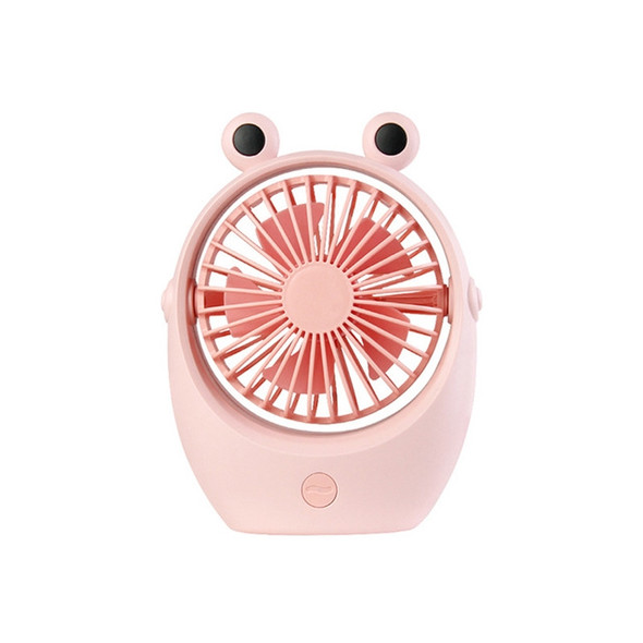 Cute Pet Frog Net Cover Small Fan Creative Portable Desktop Office Dormitory USB Charging Fan(Pink)