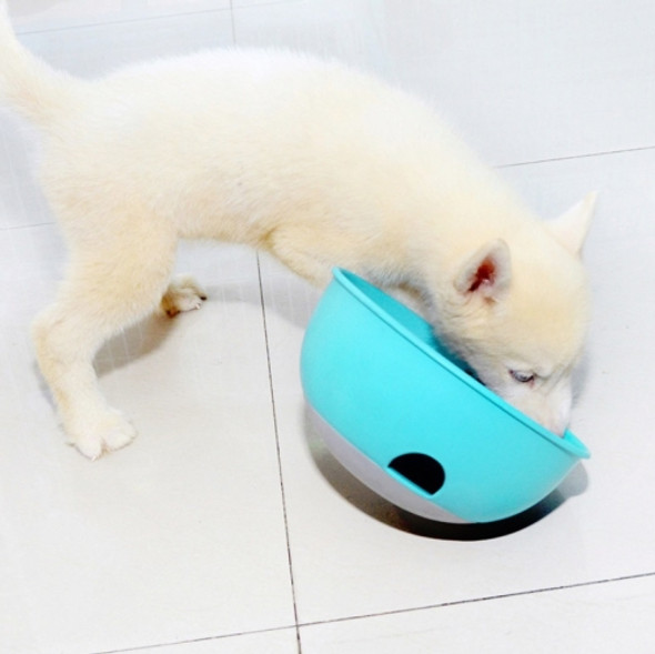 Cat And Dog Choking Prevention Slow Food Single Bowl Bottom Non-slip Puzzle Pet Bowl(Blue)