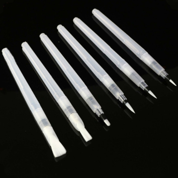 6 PCS Long Section Soft Brush Solid Watercolor Painting Fountain Pen Nylon Water Storage Pen