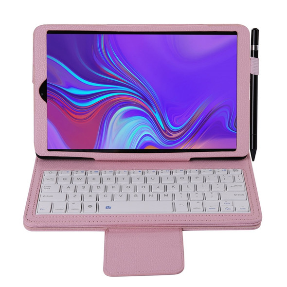 SA510 Detachable Bluetooth Keyboard + Litchi Texture PU Leather Protective Cover with Holder for Galaxy Tab A 10.1 (2019) T510/T515 (Pink)