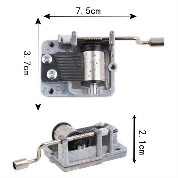 2 PCS Hand-cranked Music Box Movement Music Bell Movement Crafts Toys DIY Accessories, Track:Flying over the rainbow