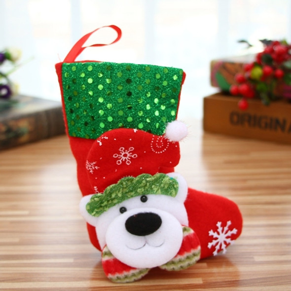 6 PCS Christmas Decorations Children Christmas Tree Socks Ornaments Gift Bags(Bear)