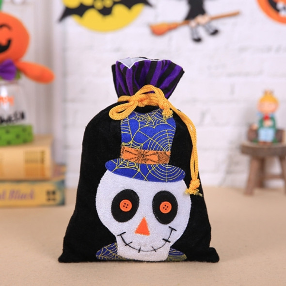 3 PCS Halloween Decoration Candy Bag Velvet Gift Bag(WS71 Skull)