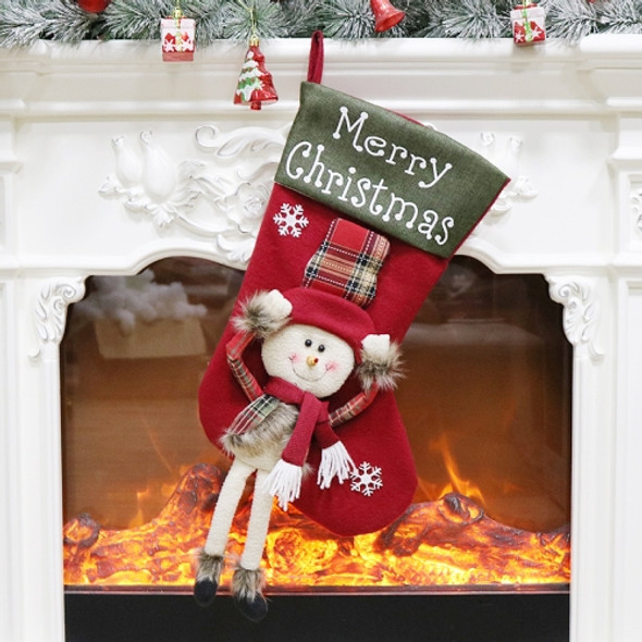 Christmas Decorations Christmas Socks Christmas Tree Pendant Children Gift Candy Bag(Snowman)