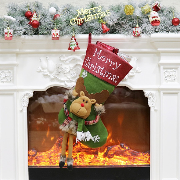 Christmas Decorations Christmas Socks Christmas Tree Pendant Children Gift Candy Bag(Elk)