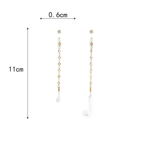 Bluetooth Headset Anti-lost Ear Chain Four-leaf Clover Chain Flower Stud Earrings(Golden)