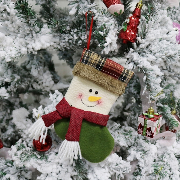 4 PCS Christmas Socks Gift Bag Christmas Tree Pendant Decoration Socks Creative Christmas Gifts(Snowman)