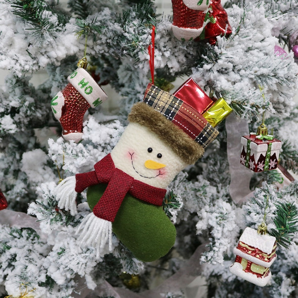 4 PCS Christmas Socks Gift Bag Christmas Tree Pendant Decoration Socks Creative Christmas Gifts(Snowman)