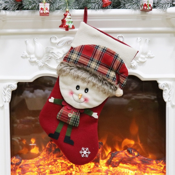 Christmas Socks Gift Bag Christmas Ornaments Christmas Tree Pendant(Snowman)