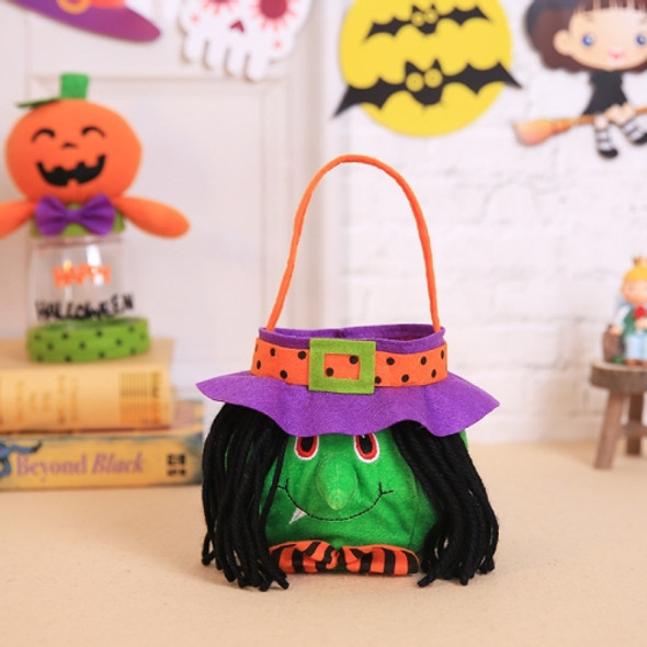 2 PCS Halloween Decorations Children Holiday Candy Bag Tote Bag Party Dress Up Props Bag(WS36 A Witch)