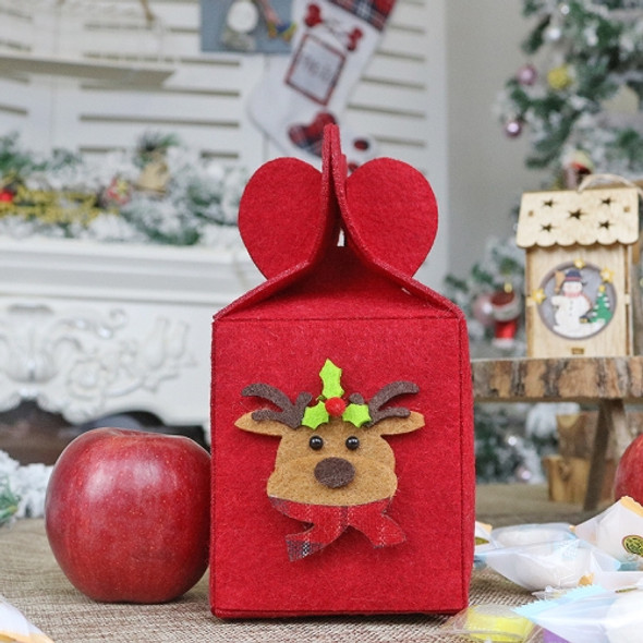 4 PCS Foldable Apple Gift Packaging Bag Creative Non-woven Bag Christmas Decoration(Elk)