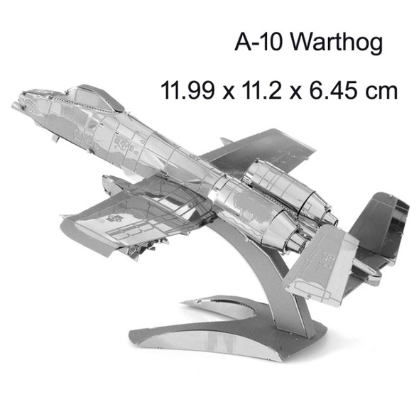 3 PCS 3D Metal Assembly Model DIY Puzzle, Style: A-10 Fighter