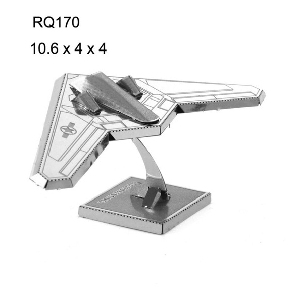 3 PCS 3D Metal Assembly Model DIY Puzzle, Style: RQ-170 Sentinel