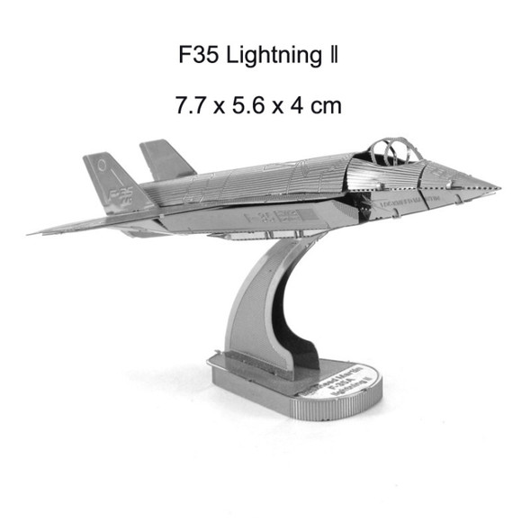 3 PCS 3D Metal Assembly Model DIY Puzzle, Style: F35 Fighter