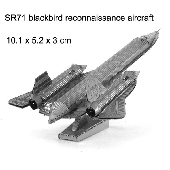 3 PCS 3D Metal Assembly Model DIY Puzzle, Style: SR-71 Blackbird