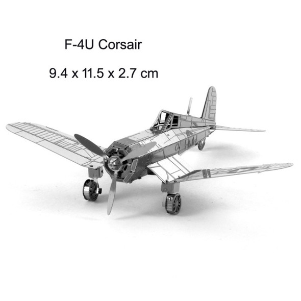 3 PCS 3D Metal Assembly Model DIY Puzzle, Style: F4U Fighter