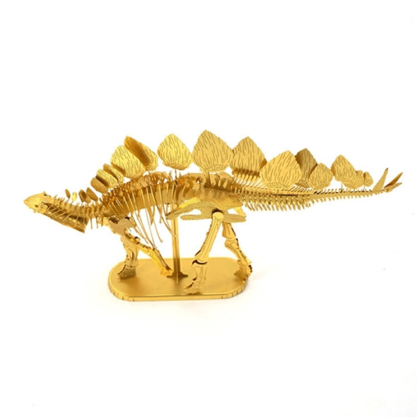 3D Metal Assembly Model DIY Puzzle Dinosaur Model, Style:Stegosaurus Skeleton(Gold)