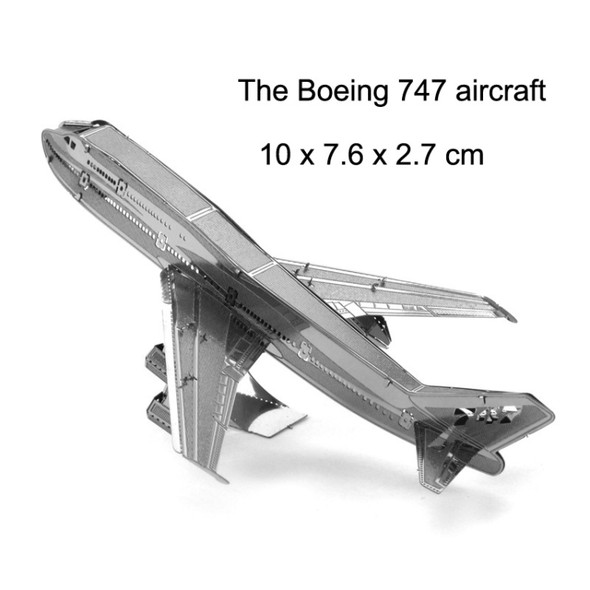 3 PCS 3D Metal Assembly Model DIY Puzzle, Style: 747Aircraft