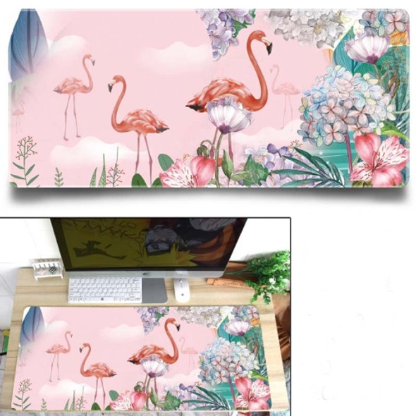 Office Heat Transfer Cute Mouse Pad Desk Mat, Colour: 700x300x3mm(Flamingo Cloud)