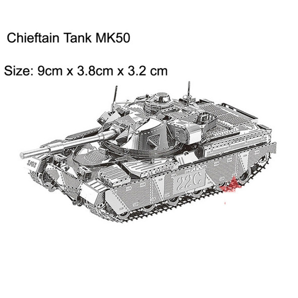 2 PCS 3D Metal Assembled Tank Model DIY Puzzle, Style: Chief Tank