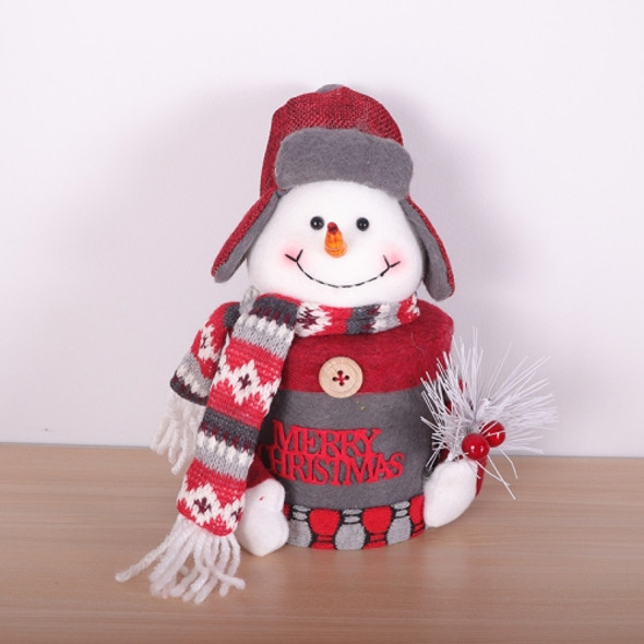 2 PCS Christmas Candy Box Gift Jar Doll Desktop Decoration(Snowman)