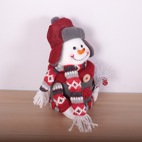 2 PCS Christmas Candy Box Gift Jar Doll Desktop Decoration(Snowman)